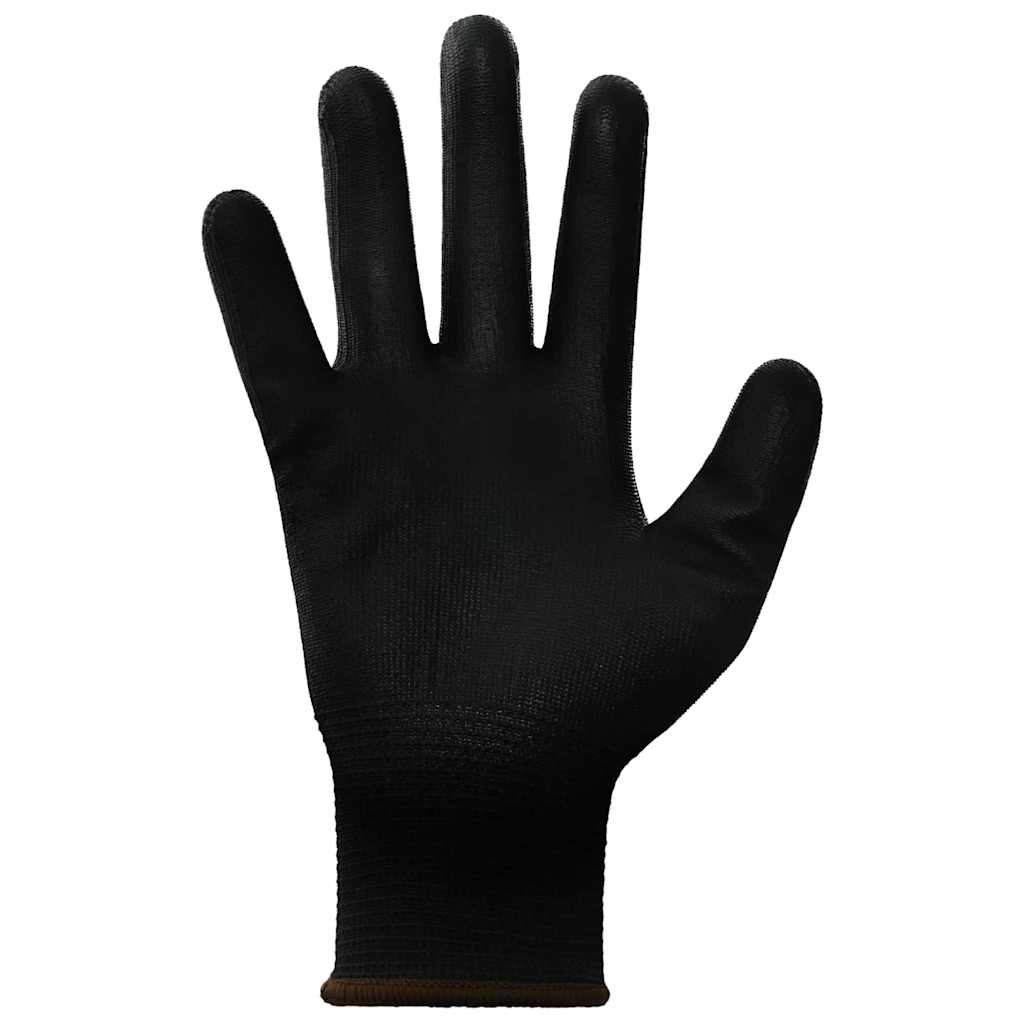 vidaXL Arbeitshandschuhe 24 pcs Schwarz 8 / m Polyester
