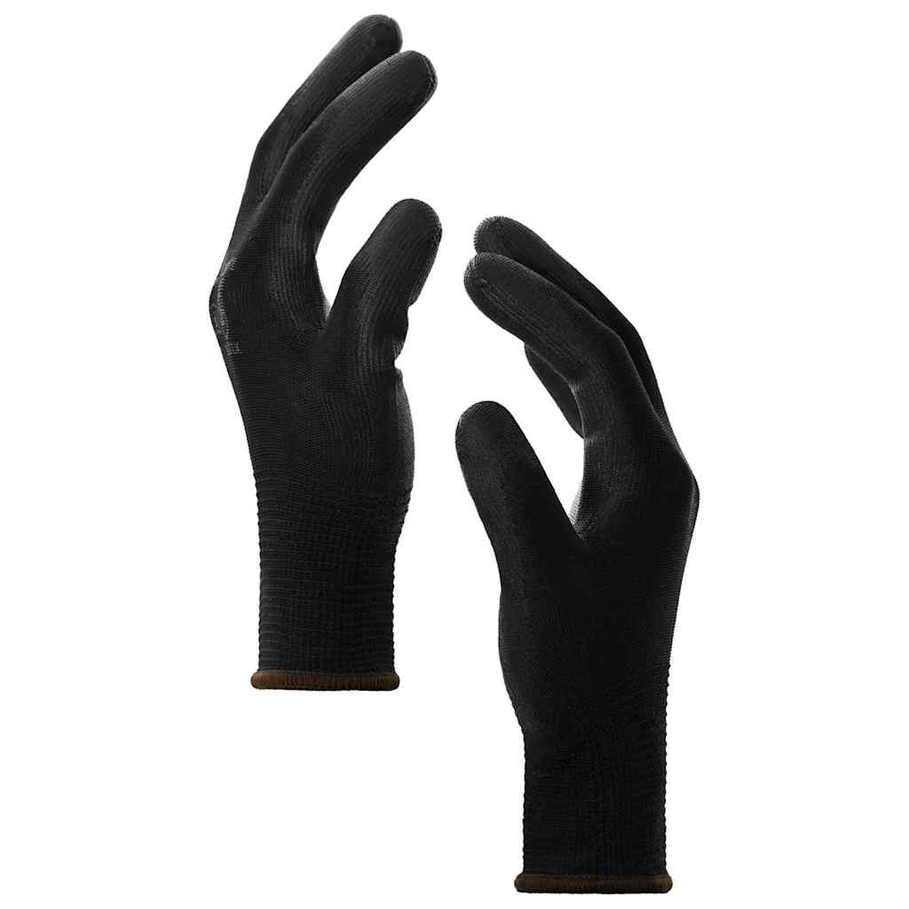 vidaXL Arbeitshandschuhe 24 pcs Schwarz 8 / m Polyester