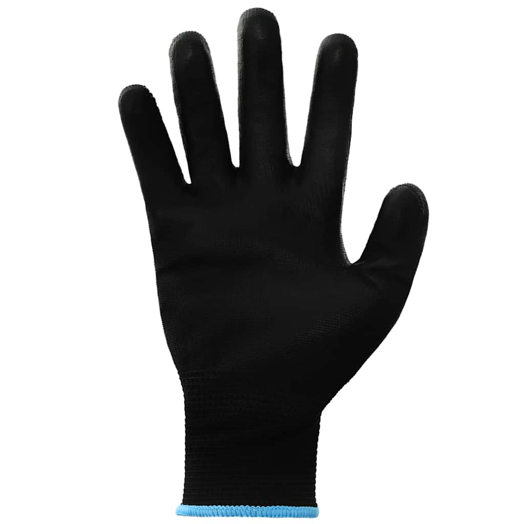 vidaXL Arbeitshandschuhe 24 pcs Schwarz 9 / l Polyester