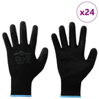 vidaXL Arbeitshandschuhe 24 pcs Schwarz 9 / l Polyester