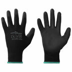 vidaXL Arbeitshandschuhe 12 pcs Schwarz 11 / XXL Polyester