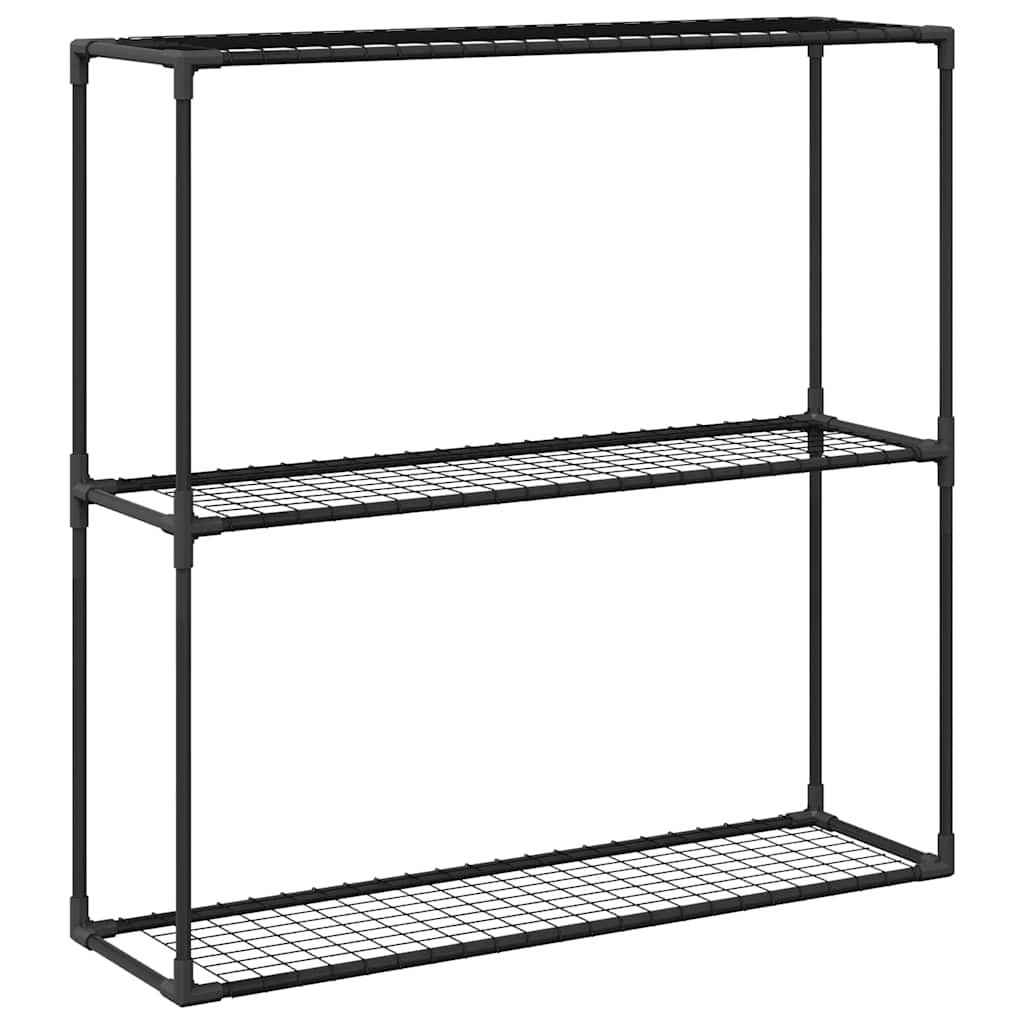 vidaXL 3-stöckiger Pflanzenständer Schwarz 100 x 32 x 102 cm Stahl