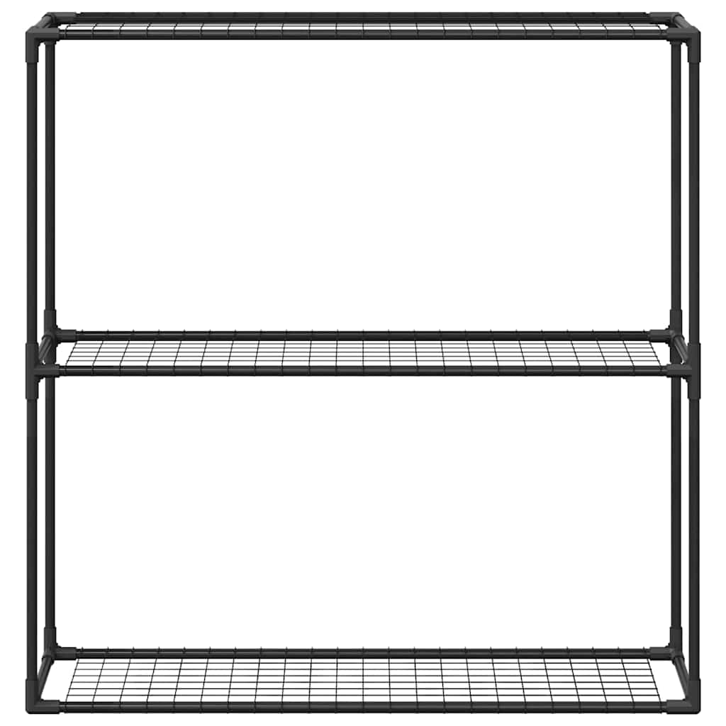 vidaXL 3-stöckiger Pflanzenständer Schwarz 100 x 32 x 102 cm Stahl