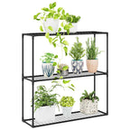 vidaXL 3-stöckiger Pflanzenständer Schwarz 100 x 32 x 102 cm Stahl