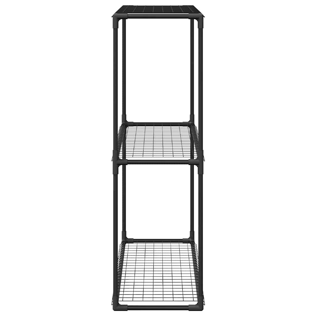vidaXL 3-stöckiger Pflanzenständer Schwarz 100 x 32 x 102 cm Stahl