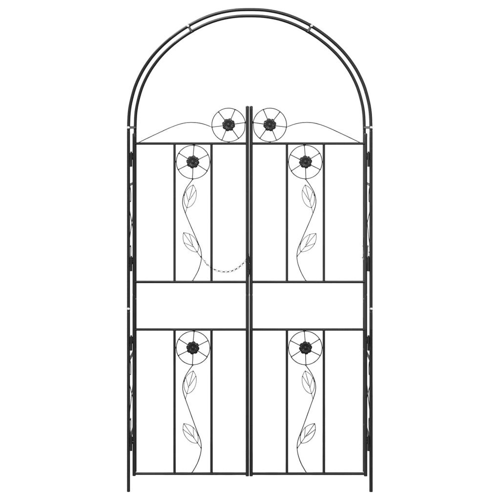 vidaXL Gartenbogen Uni Schwarz 115 x 37 x 226 cm