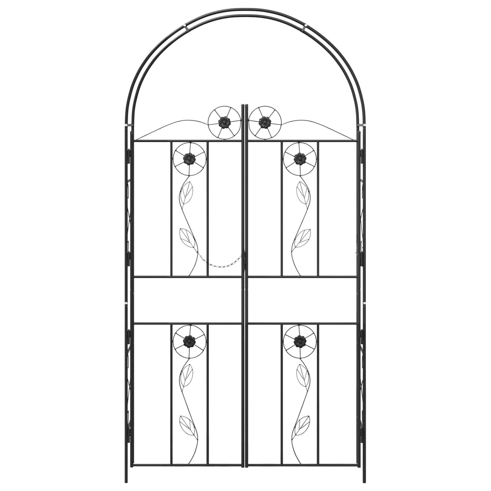vidaXL Gartenbogen Uni Schwarz 115 x 37 x 226 cm
