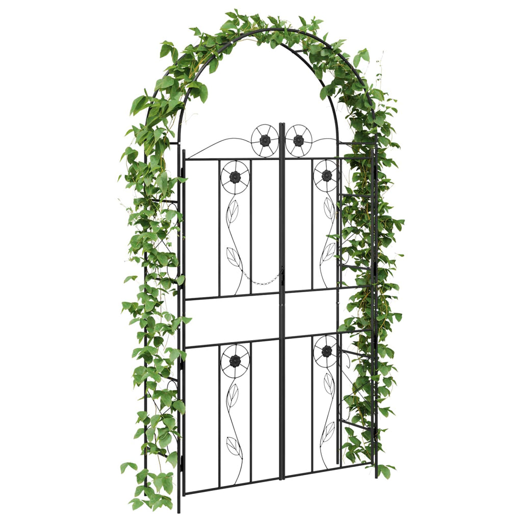 vidaXL Gartenbogen Uni Schwarz 115 x 37 x 226 cm