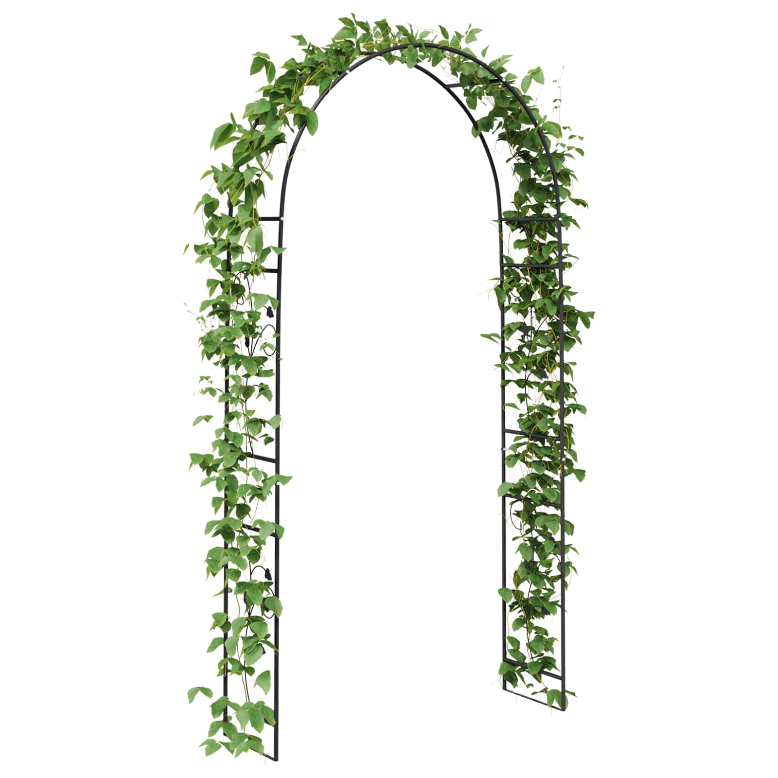 vidaXL Gartenbogen Floral Schwarz 115 x 37 x 231 cm