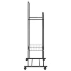 vidaXL Kleiderständer mit Regal Mit Rad Schwarz 80 x 53 x 156 cm