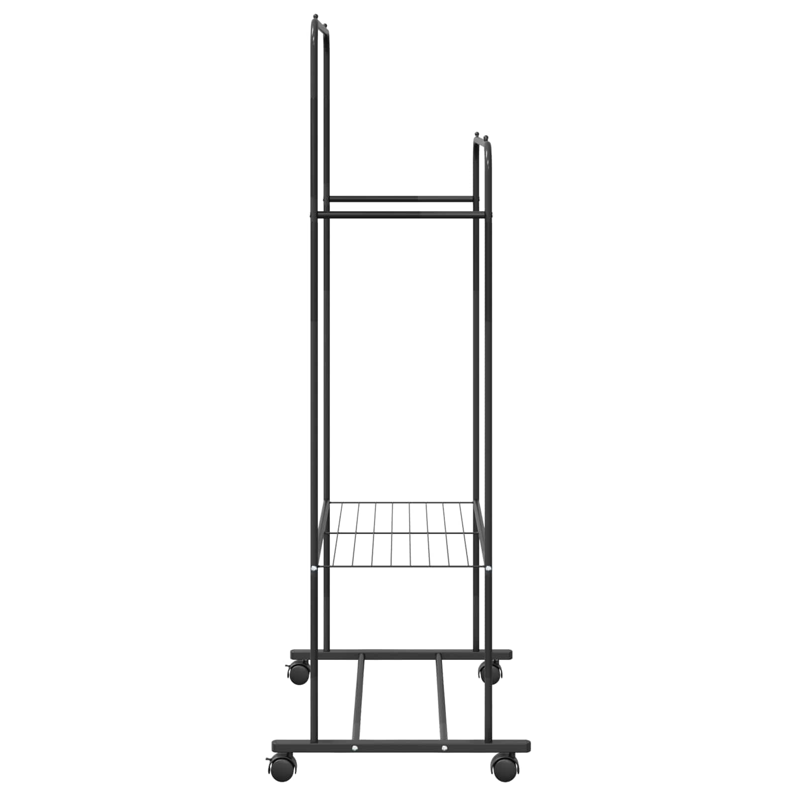 vidaXL Kleiderständer mit Regal Mit Rad Schwarz 80 x 53 x 156 cm