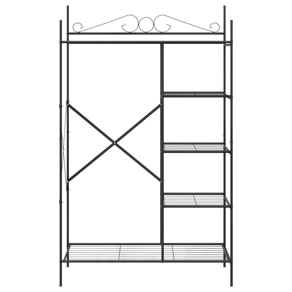 vidaXL Offener Kleiderschrank Schwarz 104,5 x 45 x 172 cm Stahl