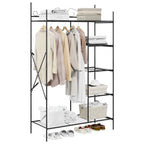 vidaXL Offener Kleiderschrank Schwarz 104,5 x 45 x 172 cm Stahl
