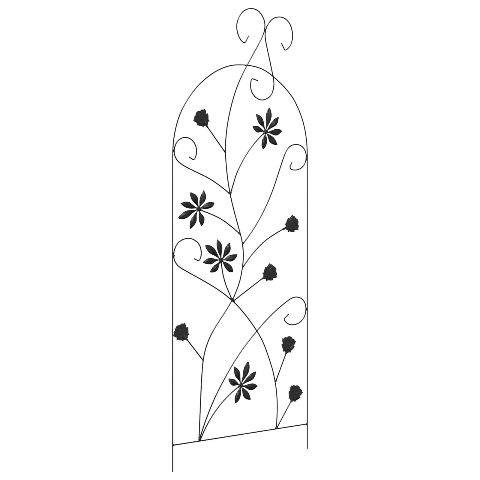 vidaXL Gartenzaun mit Schloss 3 pcs Schwarz 112 x 39,5 cm Stahl