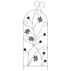 vidaXL Gartenzaun mit Schloss 3 pcs Schwarz 112 x 39,5 cm Stahl