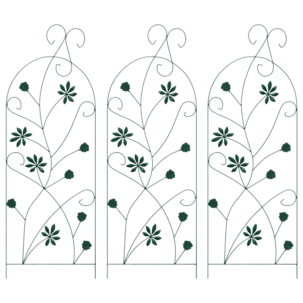 vidaXL Gartenzaun 3 pcs Grün 112 x 39,5 cm Stahl