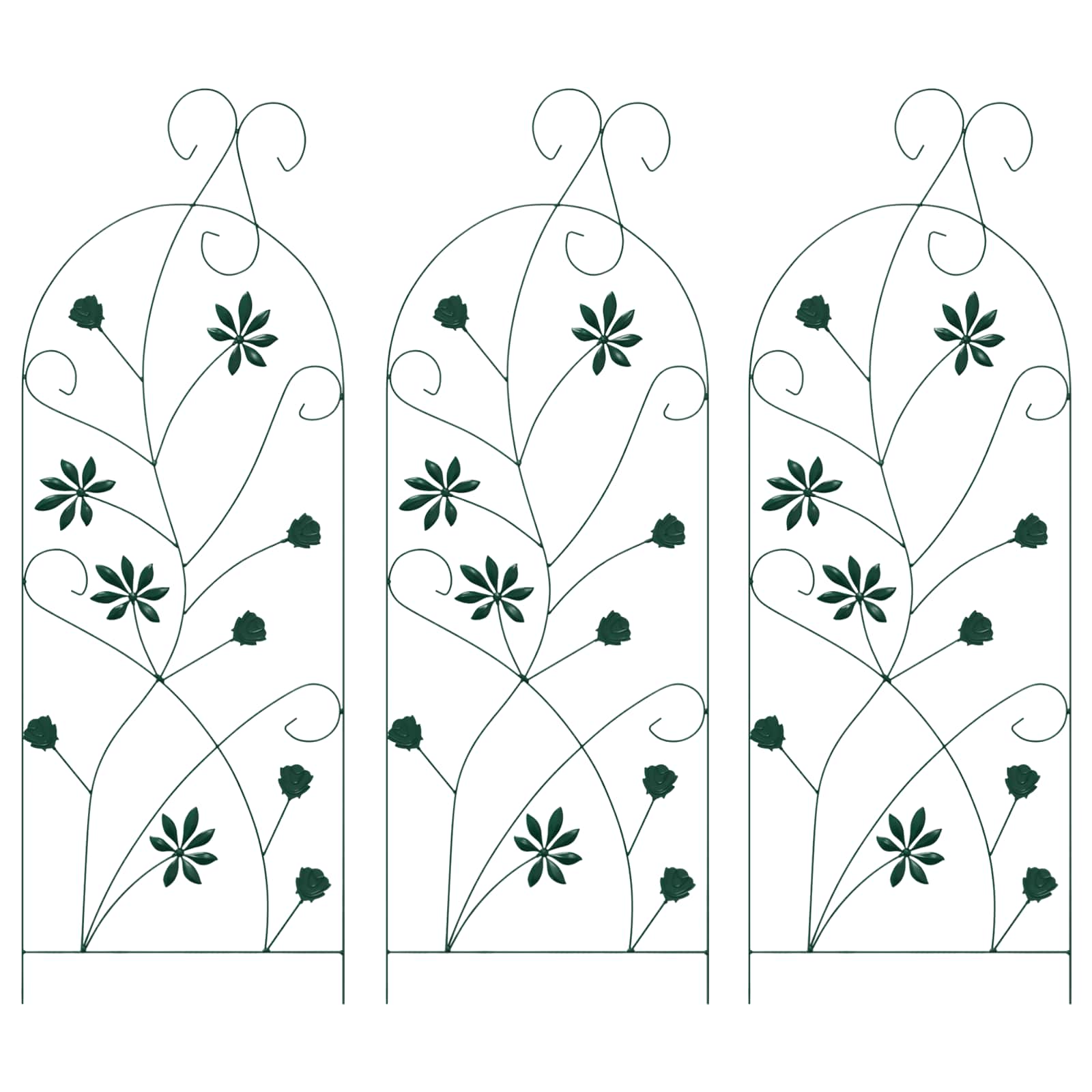 vidaXL Gartenzaun 3 pcs Grün 112 x 39,5 cm Stahl