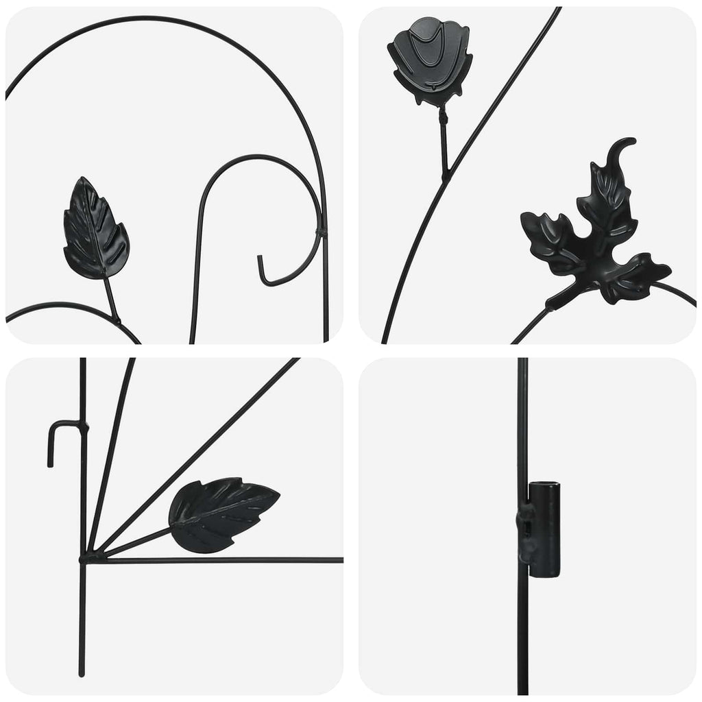 vidaXL Gartenzaun 5 pcs Schwarz Stahl