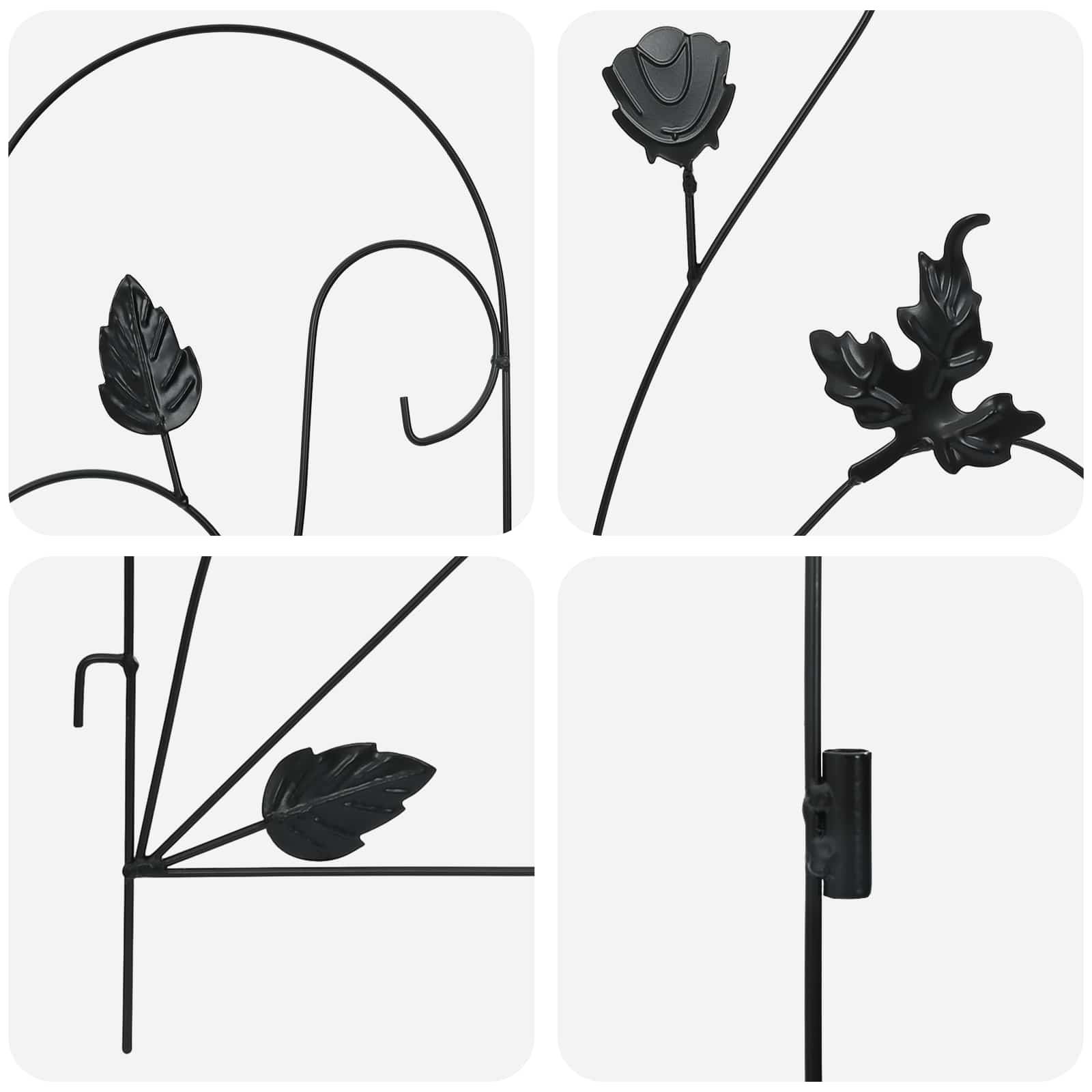 vidaXL Gartenzaun 5 pcs Schwarz Stahl