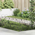 vidaXL Gartenzaun 5 pcs Schwarz Stahl