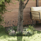 vidaXL Gartenzaun 5 pcs Schwarz Stahl
