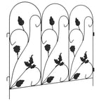 vidaXL Gartenzaun 5 pcs Schwarz Stahl