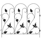 vidaXL Gartenzaun 5 pcs Schwarz Stahl