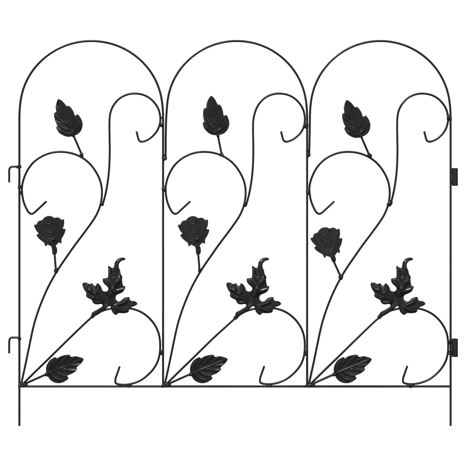 vidaXL Gartenzaun 5 pcs Schwarz Stahl