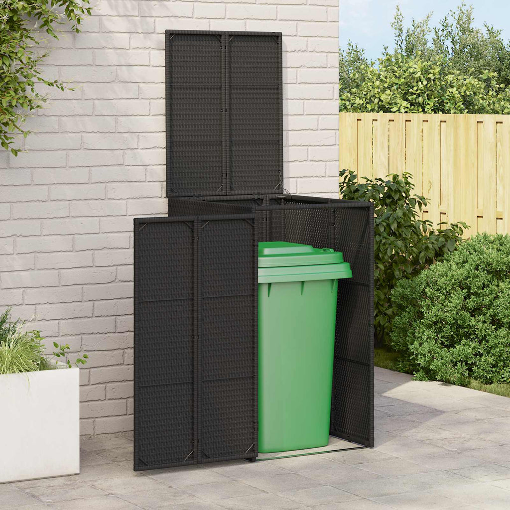 vidaXL Mülltonnenbox Schwarz 65 x 80 x 115 cm Polyethylen