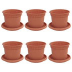 vidaXL Blumentöpfe 6 pcs Ziegelrot Ø 12,5 x 10 cm Kunststoff