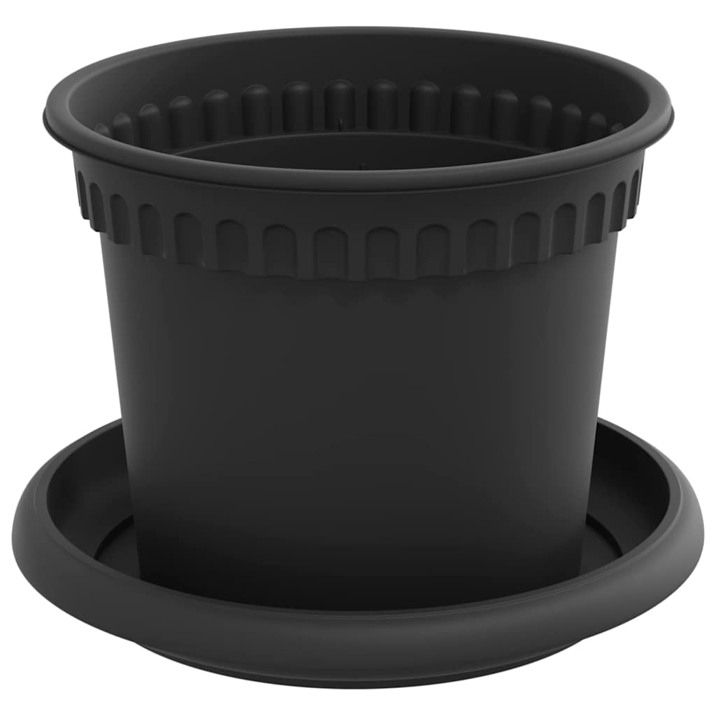 vidaXL Blumentöpfe 6 pcs Schwarz Ø 12,5 x 10 cm Kunststoff
