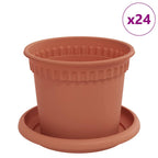 vidaXL Blumentöpfe 24 pcs Ziegelrot Ø 12,5 x 10 cm Kunststoff