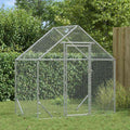 vidaXL Hühnerkäfig Silber 170 x 100 x 177 cm Verzinkter Stahl