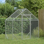 vidaXL Hühnerkäfig Silber 170 x 100 x 177 cm Verzinkter Stahl