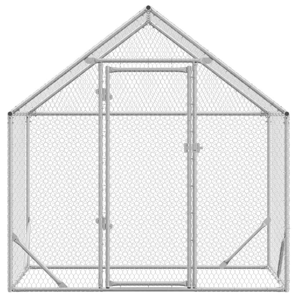vidaXL Hühnerkäfig Silber 170 x 100 x 177 cm Verzinkter Stahl