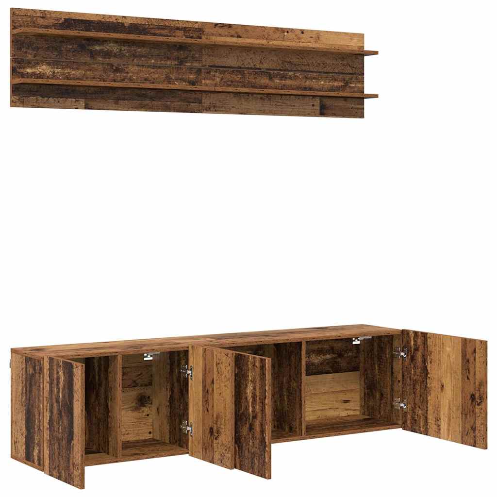 vidaXL TV-Einheiten Wandmontiert 6 pcs Altholz Holzwerkstoff