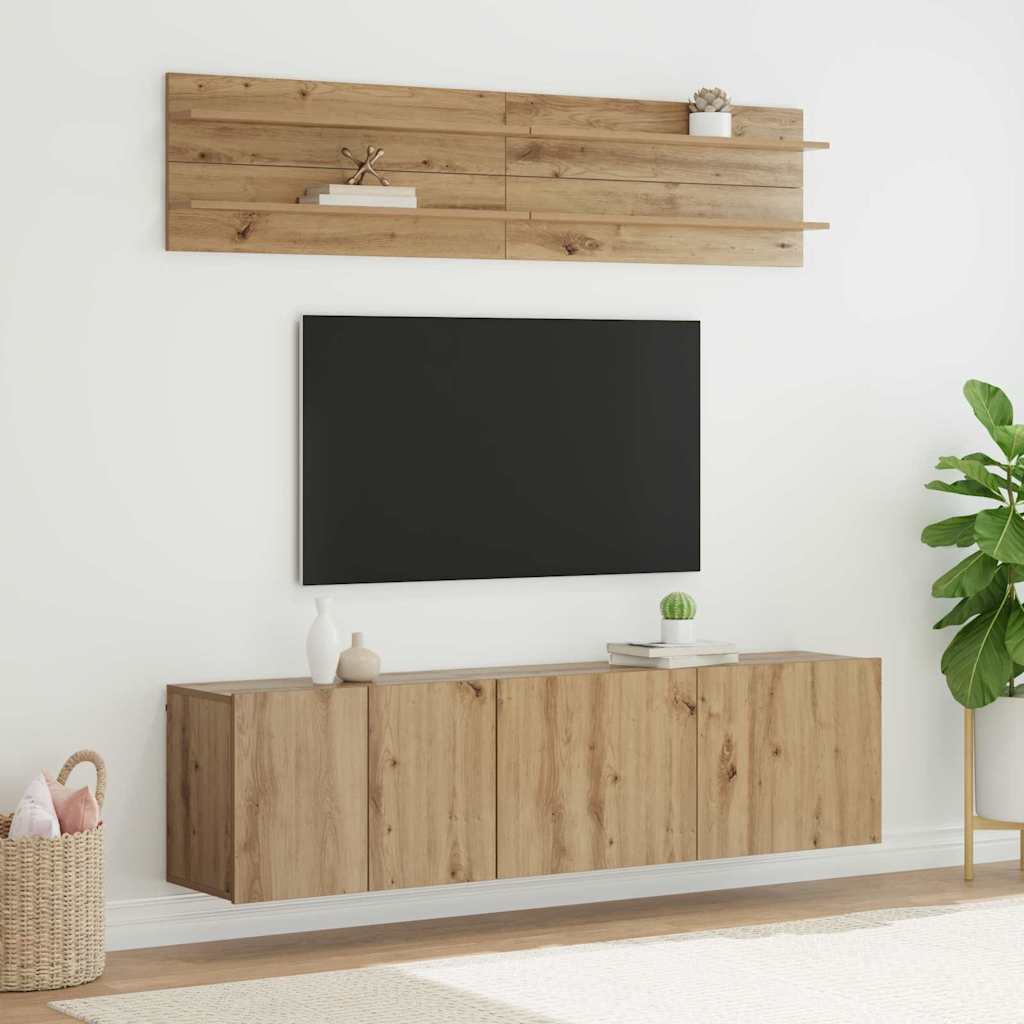 vidaXL TV-Einheiten Wandmontiert 6 pcs Artisan-Eiche Holzwerkstoff