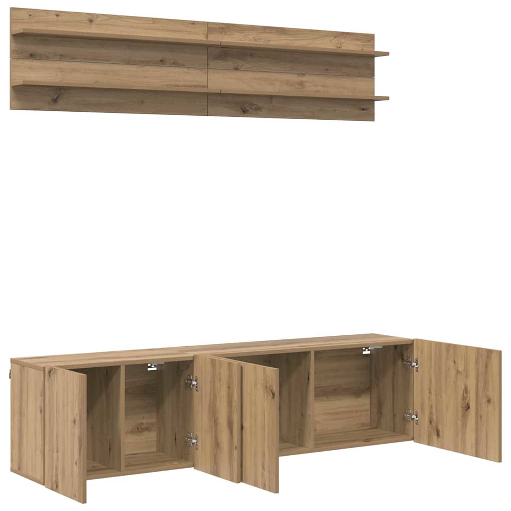 vidaXL TV-Einheiten Wandmontiert 6 pcs Artisan-Eiche Holzwerkstoff