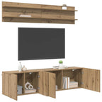 vidaXL TV-Einheiten Wandmontiert 6 pcs Artisan-Eiche Holzwerkstoff