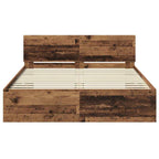 vidaXL Bettgestell mit Kopfteil Altholz 140 x 190 cm Holzwerkstoff