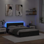 vidaXL Bettrahmen Schwarz Eichen-Optik 140 x 190 cm Holzwerkstoff