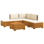 vidaXL Outdoor-Sofagarnitur mit Kissen 6 Stück Braun Massivholz Akazie