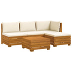 vidaXL Outdoor-Sofagarnitur mit Kissen 5 Stück Braun Massivholz Akazie