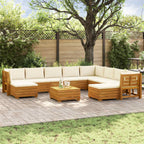 vidaXL Outdoor-Sofagarnitur 11 Stück Braun Massivholz Akazie