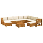 vidaXL Outdoor-Sofagarnitur 11 Stück Braun Massivholz Akazie