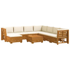 vidaXL Outdoor-Sofagarnitur mit Kissen 9 Stück Braun Massivholz Akazie