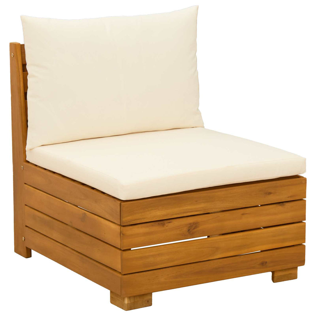 vidaXL Outdoor-Sofagarnitur mit Kissen 9 Stück Braun Massivholz Akazie