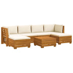 vidaXL Outdoor-Sofagarnitur mit Kissen 7 Stück Braun Massivholz Akazie
