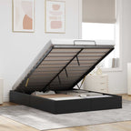vidaXL Ottoman Bettgestell Schwarz 152 x 203 cm Kunstleder