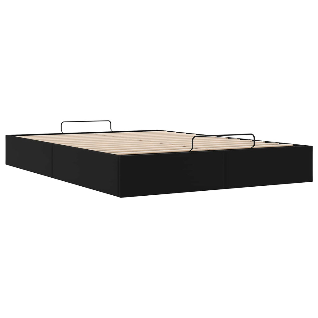 vidaXL Ottoman Bettgestell Schwarz 152 x 203 cm Kunstleder